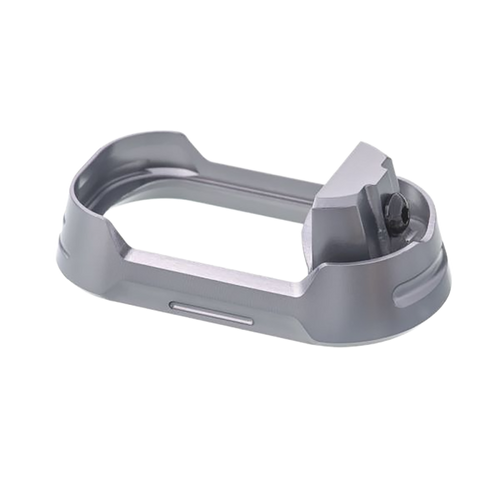 Tyrant CNC TDG19G34MWGREYBLKSCRW  Magwell Fits Glock 19 Gen 3-4 Grey Aluminum