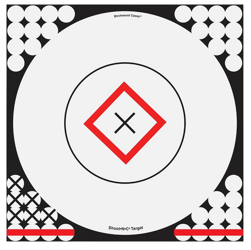 Birchwood Casey 34195 Shoot-N-C Reactive Target Self-Adhesive Paper Black/Red/White 17.25" Bullseye 5 Pack