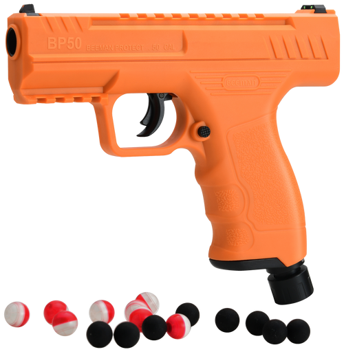 Beeman 6053 Projectile Launcher Combo Orange CO2 50 Cal, 8 Pepper Balls, 8 Steel Balls