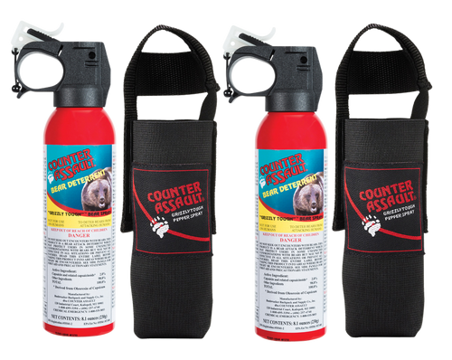 Counter Assault 15067015 Bear Spray  Capsaicin Range 32 ft-7 Seconds 8.10 oz Includes 2 Holsters