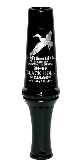 Haydel's Game Calls BH07 Black Hole  Open Call Double Reed Mallard Sounds Attracts Ducks Black Polycarbonate