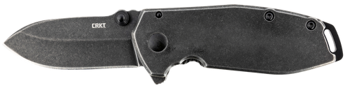 CRKT 2493 SQUID Assisted 2.37" Folding Drop Point Plain Black Stonewashed 8Cr14MoV SS Blade/Black Stonewashed Stainless Steel Handle Includes Pocket Clip