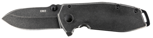 CRKT 2493 SQUID Assisted 2.37" Folding Drop Point Plain Black Stonewashed 8Cr14MoV SS Blade/Black Stonewashed Stainless Steel Handle Includes Pocket Clip
