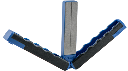 AccuSharp 051C Paddle Sharpener Folding Diamond Sharpener Black/Blue Overmolded Rubber Handle
