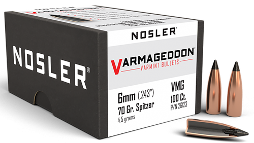 Nosler 6mm 70gr FB Tipped Varmageddon Bullets 100 Count