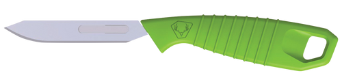 HME HMEKN-PRBBM Super Lite Replace a Blade Tanto Plain Stainless Steel Blade/Green TPR Handle Includes 5 Replacement Blades/Sheath