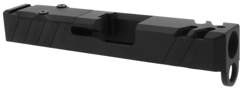 TacFire  Replacement Slide  9mm Luger Graphite Black Cerakote Stainless Steel with Optics Cut & Slide Ports for Glock 26 Gen3