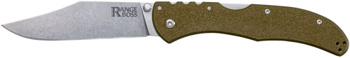Cold Steel CS20KR7 Range Boss  Folding Clip Point Plain 4034 SS Blade/5.25" OD Green Zy-Ex Handle
