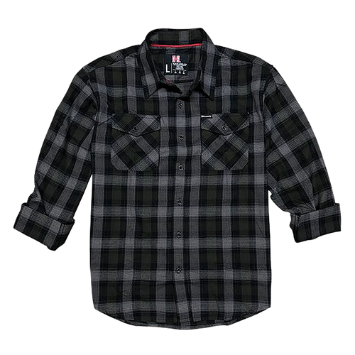 Hornady Gear 32214 Flannel Shirt  XL Olive/Black/Gray,  Cotton/Polyester, Relaxed Fit Button Up