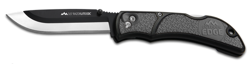 Outdoor Edge RLY50C RazorLite  3.50" Folding Drop Point Tanto Plain 420J2 SS Blade Black/Gray Polymer Handle Outdoor Edge RLY50C RazorLite  3.50" Folding Drop Point Tanto Plain 420J2 SS Blade Black/Gray Polymer Handle