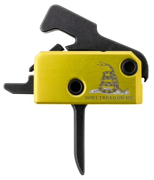 Rise Armament RA140FDTOM Don't Tread on Me Trigger Assembly Single-Stage Flat Trigger with 3.50 lbs Draw Weight, Don't Tread on Me Flag Finish for AR-Platform