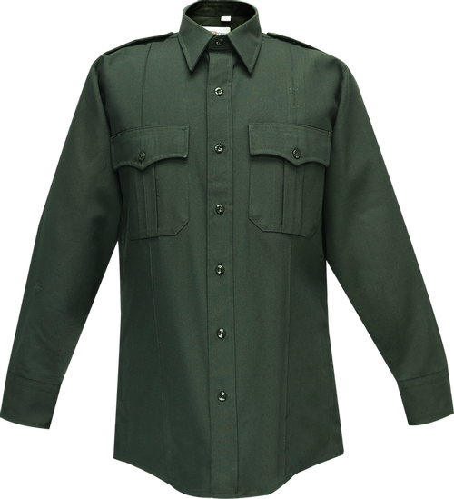 Command Long Sleeve Shirt w/ Zipper & Traditional Collar - Spruce Green