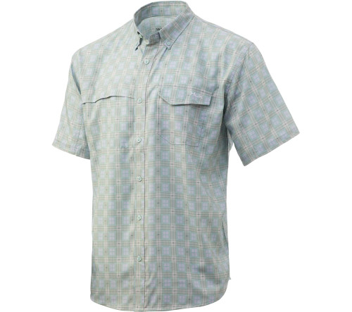 Huk Tide Point Fish Plaid SS Plein Air Mens M