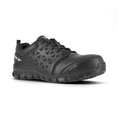 Sublite Cushion Work Athletic Shoe w/ Alloy Toe - Black Leather