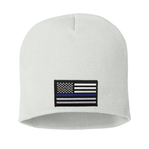 Thin Blue Line Knit Beanie 8 Inch