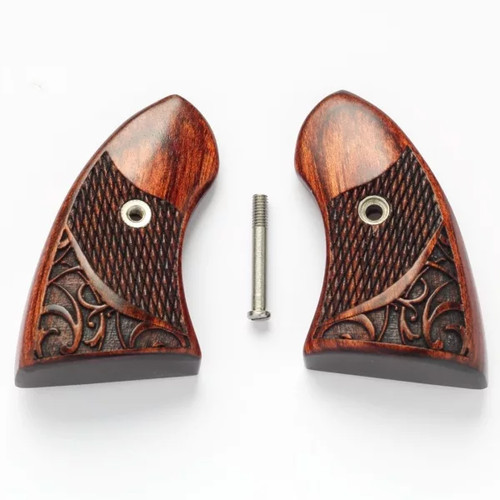 Rosewood Boot Grip 22Lr Engraved