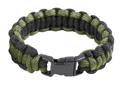 Rothco Two-Tone Paracord Bracelet - Olive Drab / Black