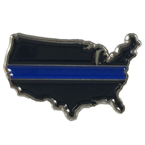 Heart Pin - Thin Blue Line, Individual