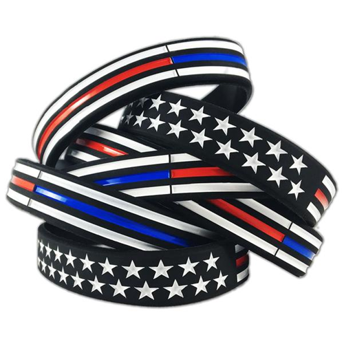 Thin Blue Line American Flag Bracelet