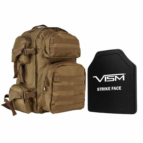 Tactical Backpack w/10''x12'' Level III+ STR's Cut PE Hard Ballistic Plate