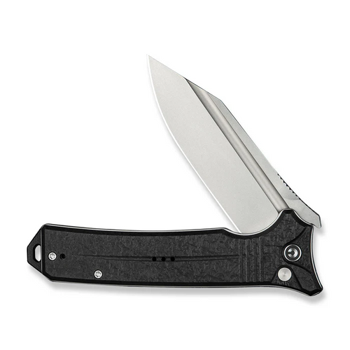 CIVIVI Neurohaptic Flipper & Button Lock Knife Black Shredded G10 Handle (3.74"" Stonewashed Nitro-V Blade) C23080-2