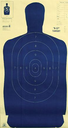Speedwell Official NRA Police Qualification Silhouette Police Silhouette - Blue 50 yd. 100/Pack