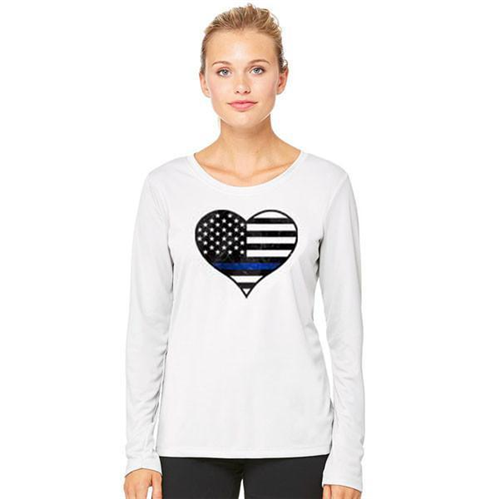 Women's Long Sleeve - Thin Blue Line Heart