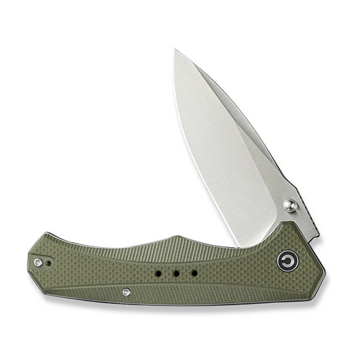 CIVIVI Photonix Flipper & Thumb Stud Knife OD Green Coarse G10 Handle (3.7"" Satin Finished 14C28N Blade) C23081B-2