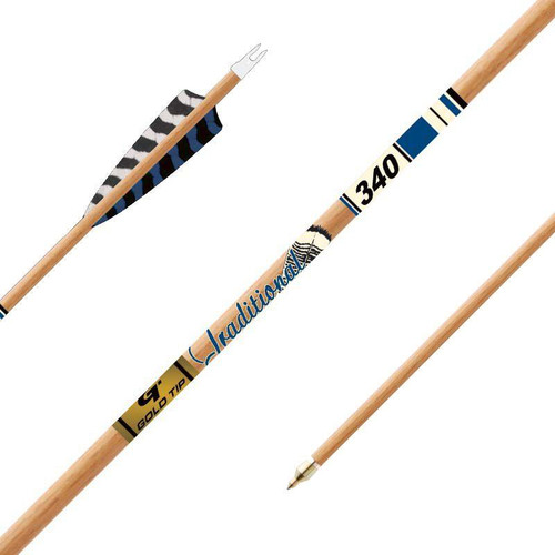 Gold Tip Traditional XT Arrows - 400 - 5" Barred Feathers - 1/2 dozen