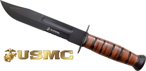 LEATHER SHEATHMC USMC 7" BOWIE BLADE W/ 