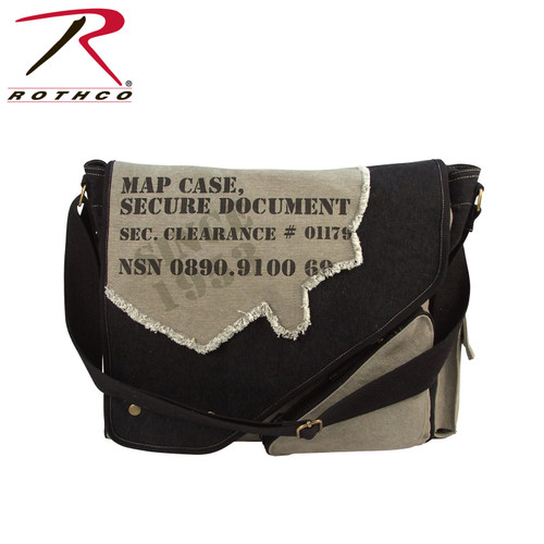 Rothco Vintage Canvas Two-Tone Imprinted Map Bag Rothco Vintage Canvas Two-Tone Imprinted Map Bag