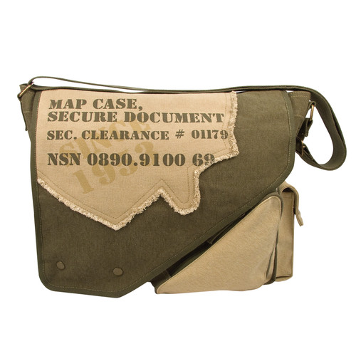 Rothco Vintage Canvas Two-Tone Imprinted Map Bag Rothco Vintage Canvas Two-Tone Imprinted Map Bag