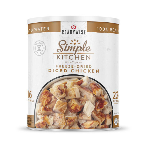 Readywise Freeze-Dried Diced Chicken #10 Can 16 Serving