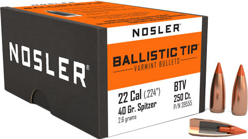 40GR BALLISTIC TIP 250CTNOSLER BULLETS 22 CAL .224 