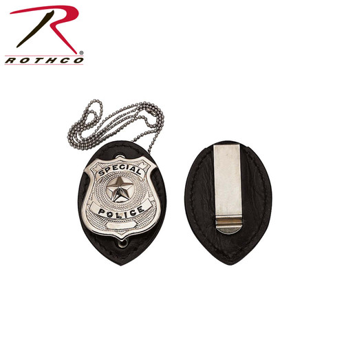 Rothco Leather Clip-On Badge Holder