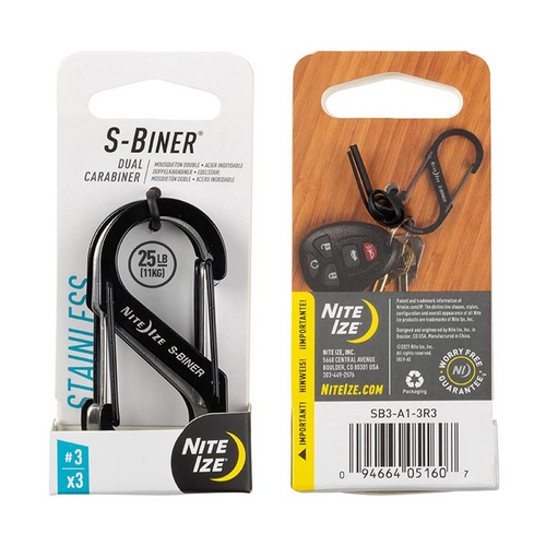 S-Biner Stainless Steel Dual Carabiner - 3 Pack
