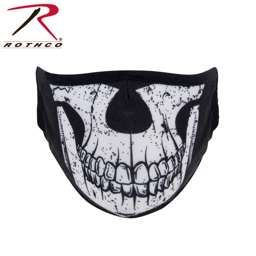Rothco Half Skull Reusable 3-Layer Polyester Face Mask 