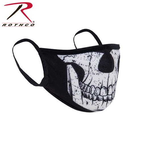Rothco Half Skull Reusable 3-Layer Polyester Face Mask 