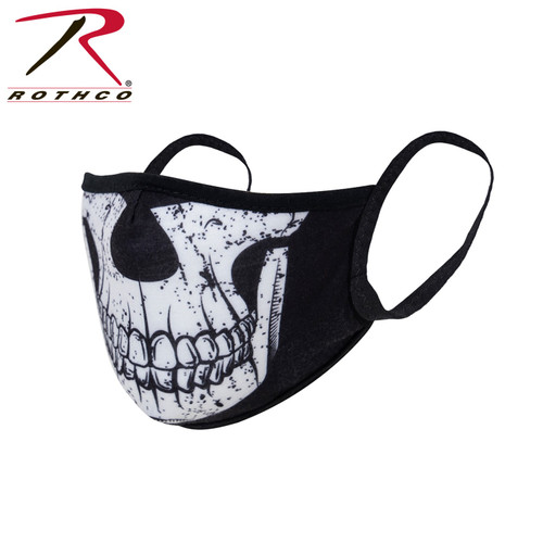 Rothco Half Skull Reusable 3-Layer Polyester Face Mask 