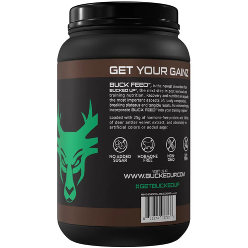 Bucked Up Buck Feed Protein Chocolate Mint 30 Serving Tub