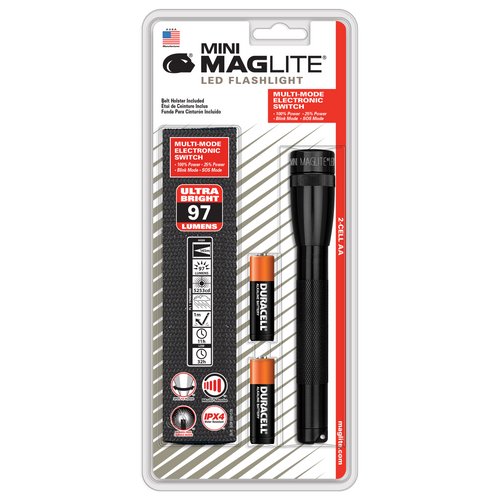 SP22 Mini Maglite 2 AA-Cell LED Flashlight w/ Holster