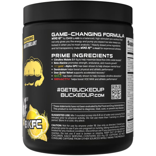 Bucked Up Woke AF Pre-Workout BKFC 30 Serving Tub