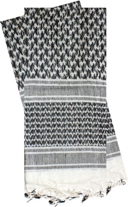 WHITE/BLACKRED ROCK SHEMAGH HEAD WRAP 