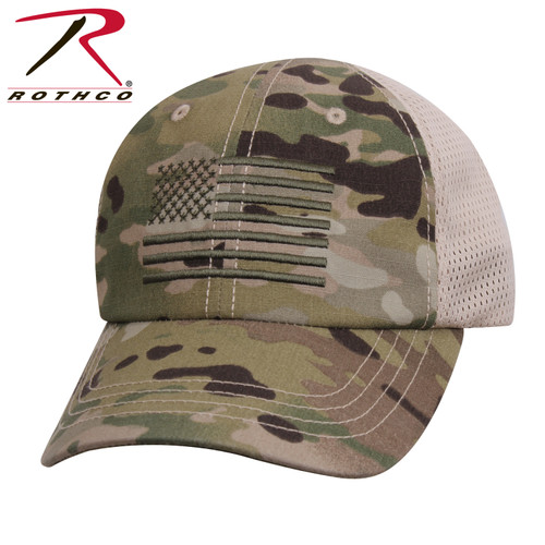 Rothco Tactical Mesh Back Cap With Embroidered US Flag Rothco Tactical Mesh Back Cap With Embroidered US Flag