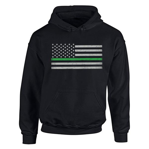 Men's Hoodie - Classic Thin Green Line