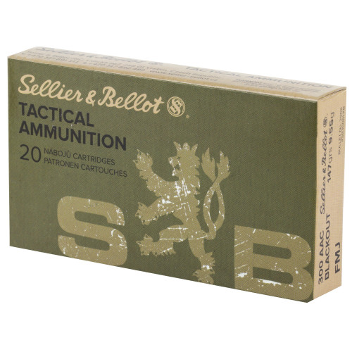 Sellier & Bellot 300 Blackout Ammo 147gr FMJ Ammunition - 20 Rounds