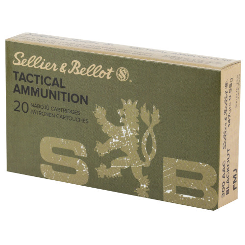 Sellier & Bellot 300 Blackout Ammo 147gr Full Metal Jacket Ammunition - 20 Rounds