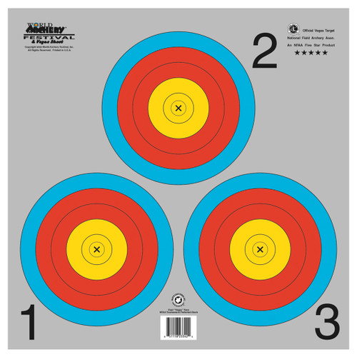 Maple Leaf Target Face NFAA Vegas 3-Spot 100 pk.
