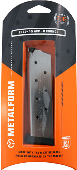 45ACP 8RD S/S REMOVABLE BASEMETALFORM MAGAZINE 1911 GOVT. 