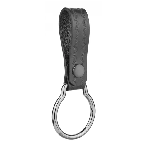 Basketweave Leather D Cell Flashlight Strap with Metal Ring